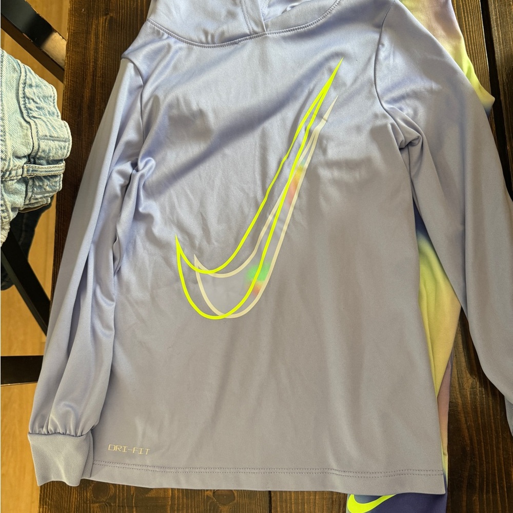 Nike Purple Hoodie with Neon Swoosh